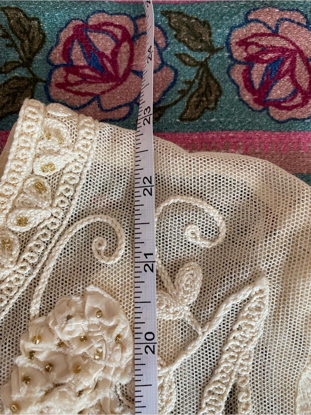 Zara Cream Embroidered Lace Yoke Tunic Top - Picture 6 of 8